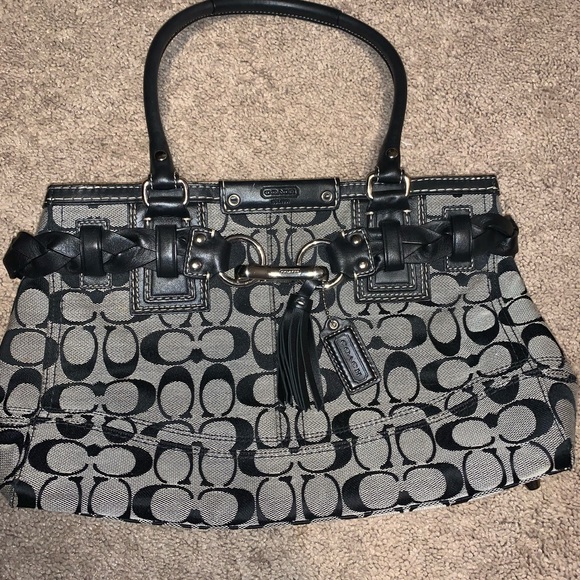 Coach | Bags | Coach Bag K12f15665 Black Monogram Tote | Poshmark